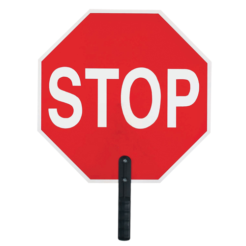 Panneau de signalisation  Stop , 18" x 18", Plastique, Anglais avec pictogramme Distribution Industrielle GC