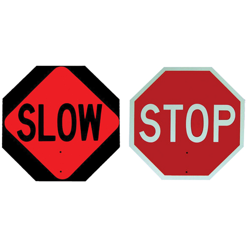 Double-Sided "Stop/Slow" Traffic Control Sign Distribution Industrielle GC