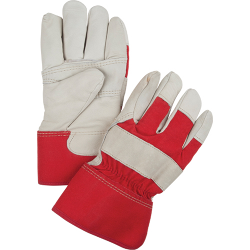 Gants d'ajusteur rouge & blanc doubl&eacute;s pour l'hiver, Grand, Paume en Cuir fleur de vache, Doublure en Boa Distribution Industrielle GC