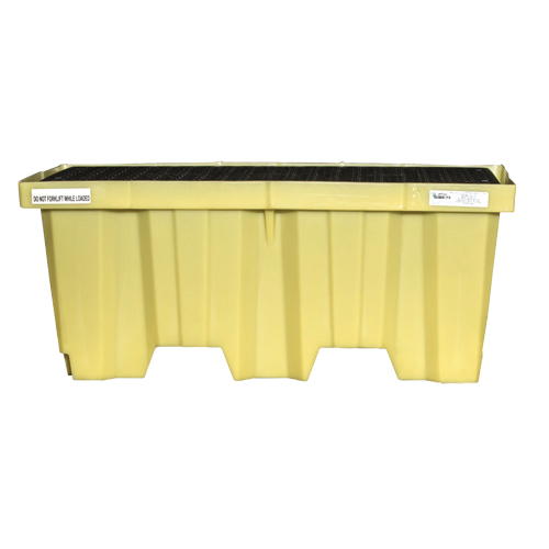 Palettes Poly-Spillpallet emboîtables avec drain pour 2 barils, Capacit&eacute; de d&eacute;versement 66 gal. US, 51" x 26" x 21" Distribution Industrielle GC