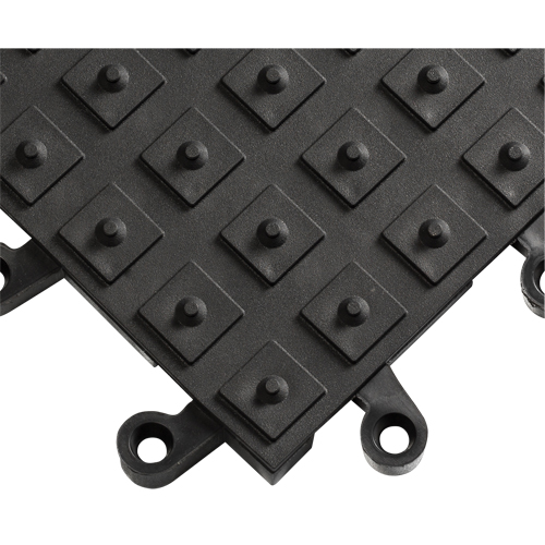 ErgoDeck&reg; Matting With Integrated No-Slip Cleats No. 552, PVC, 1-1/2' W x 1-1/2' L, 7/8" Thick, Black Distribution Industrielle GC