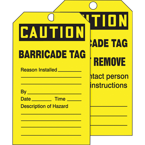 Tags By-The-Roll Safety Tags, Cardstock, 3" W x 6-1/4" H, English Distribution Industrielle GC