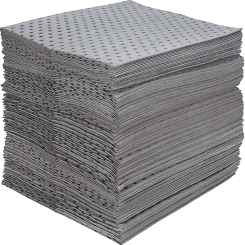 Feuilles absorbantes en fibres fines de calibre industriel, Universel, 15" x 17", 40 gal. d'absorption Distribution Industrielle GC