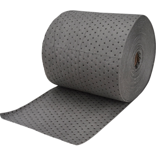 Rouleaux absorbants en fibres fines de calibre industriel, Lourd, 150' lo x 15" la, Absorption 35 gal. Distribution Industrielle GC