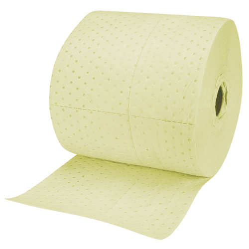 Rouleaux absorbants en fibres fines de calibre industriel, Poids moyen, 150' lo x 15" la, Absorption 25 gal. Distribution Industrielle GC