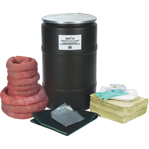 Trousse de lutte contre les d&eacute;versements, Mati&egrave;res dangereuses, Baril, Absorbance de 55 gal. US Distribution Industrielle GC