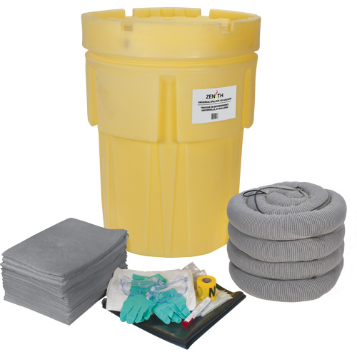 Trousse &eacute;conomique de lutte contre les d&eacute;versements, Universel, Baril, Absorbance de 95 gal. US Distribution Industrielle GC