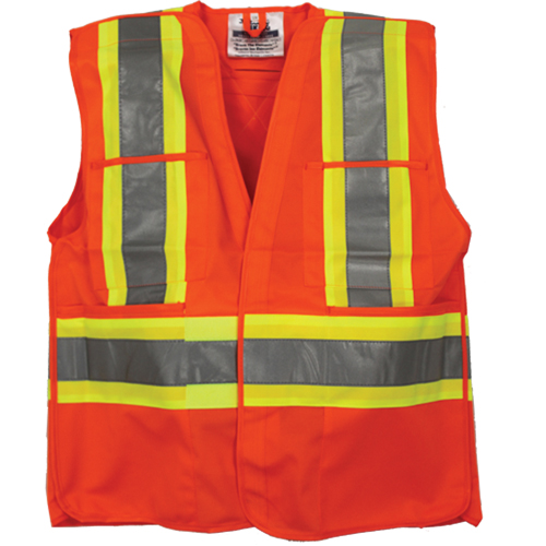 Tear Away Safety Vest, High Visibility Orange, 4X-Large/5X-Large, Polyester Distribution Industrielle GC