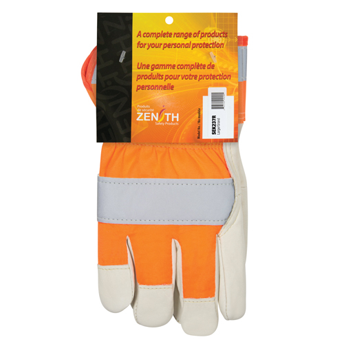 Gants d'ajusteur &agrave; chaleur sup&eacute;rieure orange haute visibilit&eacute;, Grand, Paume en Cuir fleur de vache, Doublure en Thinsulate Distribution Industrielle GC