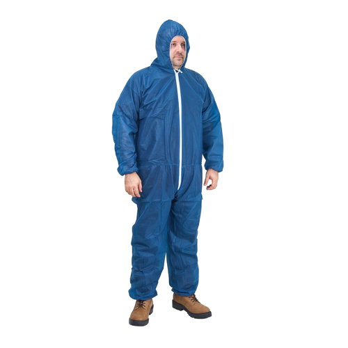 Hooded Coveralls, Medium, Blue, Polypropylene Distribution Industrielle GC