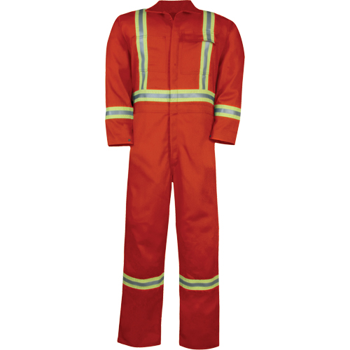 Unlined Hi-Vis Coveralls, Size Small, Orange Distribution Industrielle GC