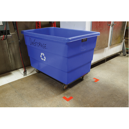 Autocollants pour d&eacute;limitation des coins sur le sol, L, 5" lo x 2" la, Rouge, Polyester Distribution Industrielle GC