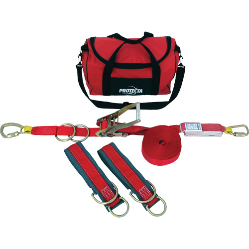 PRO-Line Temporary Horizontal Lifeline System, 60', Web, Swivel Distribution Industrielle GC