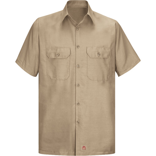 Short Sleeve Ripstop Shirt, Men's, Large (Tall), Khaki Distribution Industrielle GC