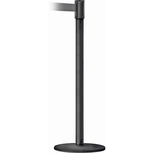 Slimline TensaBarrier&reg; Barrier Post, Steel, 38" H, Black Tape, 7.5' Tape Length Distribution Industrielle GC