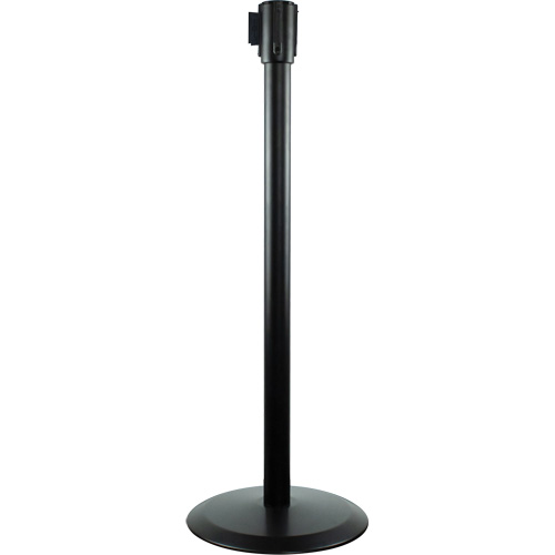 Slimline TensaBarrier&reg; Receiver Post, 38" High, Black Distribution Industrielle GC