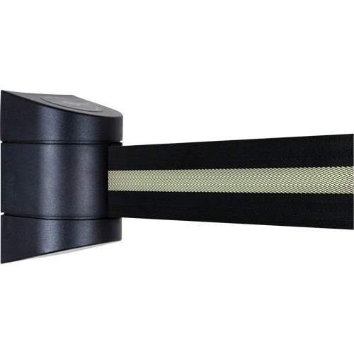 TensaBarrier&reg; Wall Mounted Units, Plastic, Screw Mount, 15', Black Tape Distribution Industrielle GC