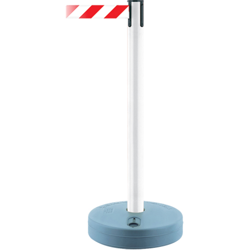 Montant ext&eacute;rieur pour barri&egrave;re TensaBarrier, Plastique, 37" h, Ruban Blanc/Rouge, Longueur du ruban 13' Distribution Industrielle GC