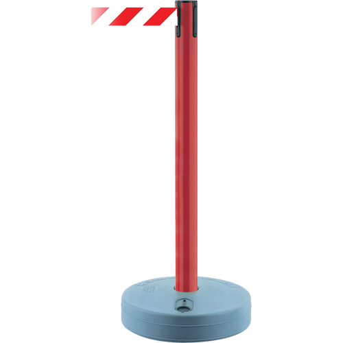 Montant ext&eacute;rieur pour barri&egrave;re TensaBarrier, Plastique, 37" h, Ruban Blanc/Rouge, Longueur du ruban 13' Distribution Industrielle GC