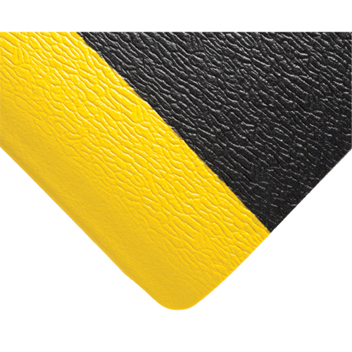 Tapis Deluxe Soft Step No 444, Rugueux, 3' x 5' x 5/8", Noir/Jaune, &eacute;ponge en PVC Distribution Industrielle GC