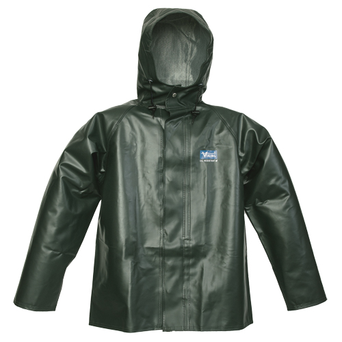 Manteau de pluie Journeyman r&eacute;sistant aux produits chimiques, 2T-Grand, Vert, Polyester/PVC Distribution Industrielle GC