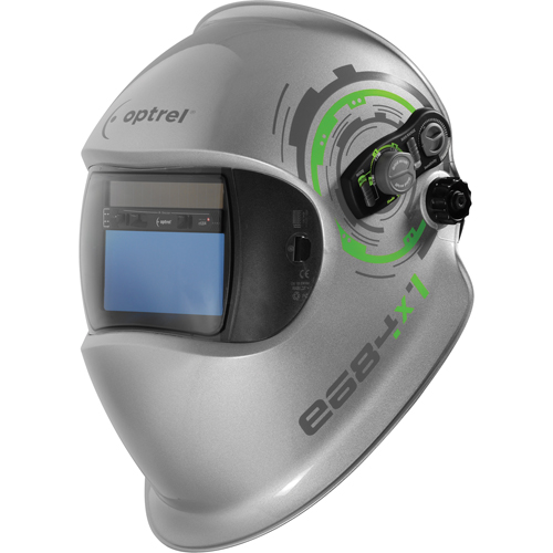 e684 Welding Helmets, 3.94" L x 1.97" W View Area, 4/5 - 13 Shade Range, Silver Distribution Industrielle GC