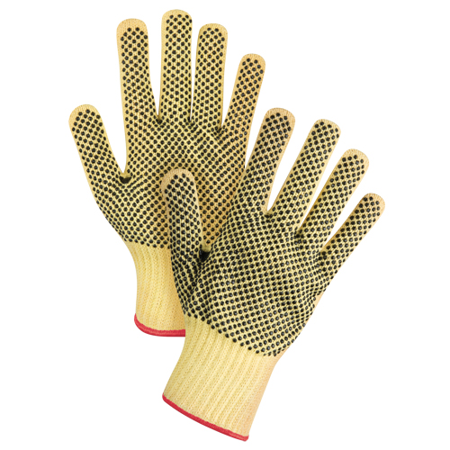 Double-Sided Dotted Seamless String Knit Gloves, Size Small/7, 7 Gauge, PVC Coated, Kevlar&reg; Shell, ASTM ANSI Level A2/EN 388 Level 3 Distribution Industrielle GC
