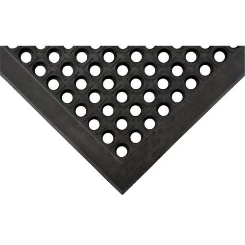 Tapis antifatigue, &agrave; fentes, 3' x 5' x 7/8", Noir, Caoutchouc naturel Distribution Industrielle GC