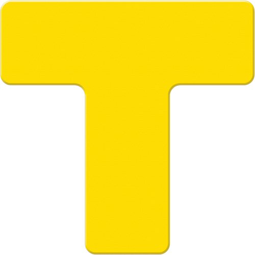 Armor Stripe Lean/5S Markers, T, 6" L x 6" W, Yellow, Plastic Distribution Industrielle GC