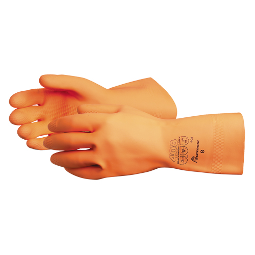 408 Heavyweight Gloves, Size Small/7, 13" L, Latex, Flock-Lined Inner Lining, 30-mil Distribution Industrielle GC