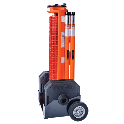 Barri&egrave;re avec roues , 50' lo, Plastique, Orange Distribution Industrielle GC