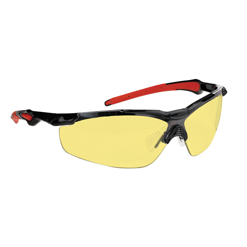 Lunettes de s&eacute;curit&eacute; s&eacute;rie Hawk Dynamic, Lentille Ambr&eacute;e, Antibu&eacute;e, ANSI Z87+/R&eacute;pond ou surpasse la norme CSA Z94.3 Distribution Industrielle GC