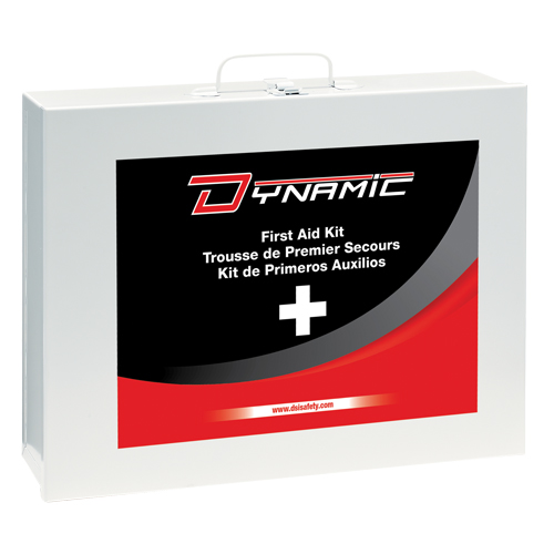 Trousse de premiers soins industrielle pour usage g&eacute;n&eacute;ral Dynamic, Dispositif m&eacute;dical Classe 1, Boîte en m&eacute;tal Distribution Industrielle GC