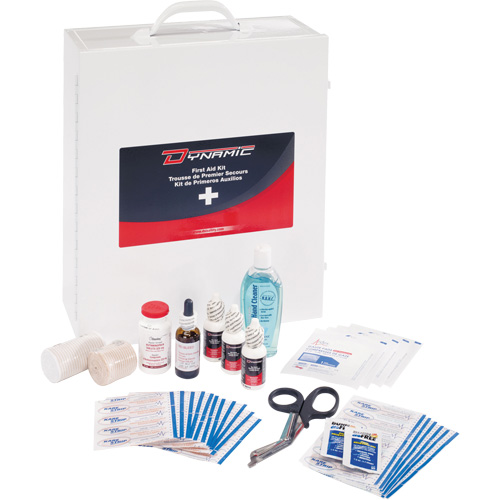 Trousse de premiers soins industrielle pour usage g&eacute;n&eacute;ral Dynamic, Dispositif m&eacute;dical Classe 1, Boîte en m&eacute;tal Distribution Industrielle GC