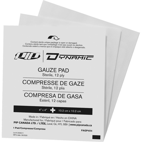 Dynamic Gauze, Pad, 4" L x 4" W, Sterile, Medical Device Class 1 Distribution Industrielle GC