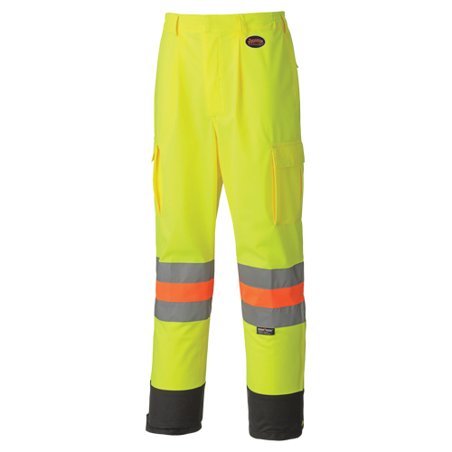 6009 Pantalon de s&eacute;curit&eacute; routi&egrave;re respirant, Polyester, T-petit, Jaune lime haute visibilit&eacute; Distribution Industrielle GC