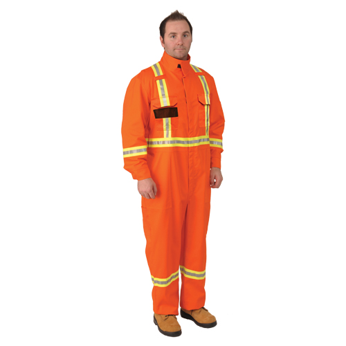 Combinaisons ignifuges &agrave; bandes Firewall FR, Taille Petit, Orange Distribution Industrielle GC