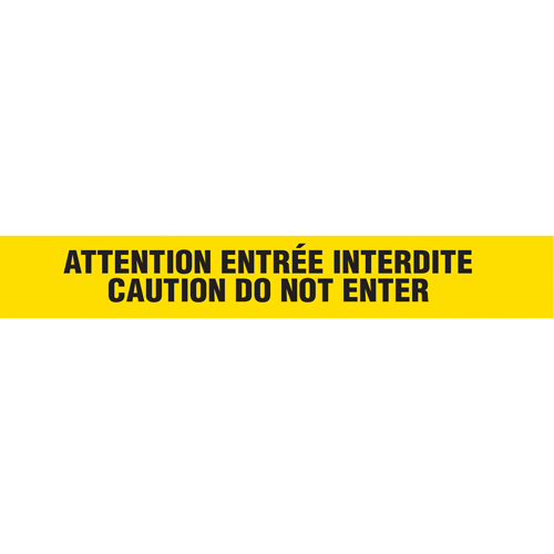 Barricade Tape, Bilingual, 3" W x 1000' L, 3 mils, Black on Yellow Distribution Industrielle GC