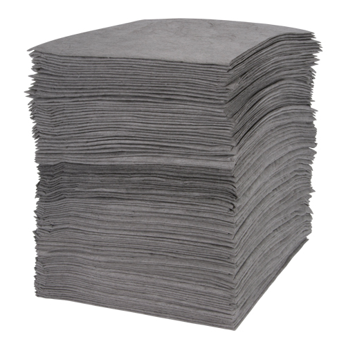 Feuilles absorbantes souffl&eacute;es de premi&egrave;re qualit&eacute;, Universel, 15" x 18", 30 gal. d'absorption Distribution Industrielle GC