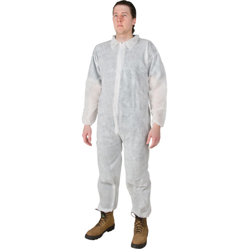 Coveralls, Medium, White, Polypropylene Distribution Industrielle GC