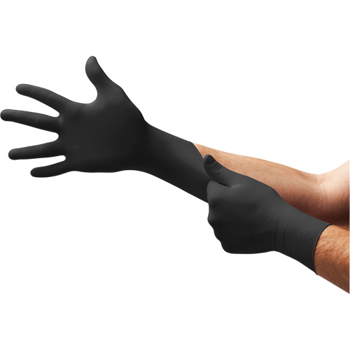 Gants d'examen MidKnight, Petit, Nitrile, 4,7 mils, Sans poudre, Noir, Classe 2 Distribution Industrielle GC