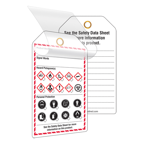 Self-Laminating Workplace Tags, Cardstock, 3-3/8" W x 5-3/4" H, English Distribution Industrielle GC