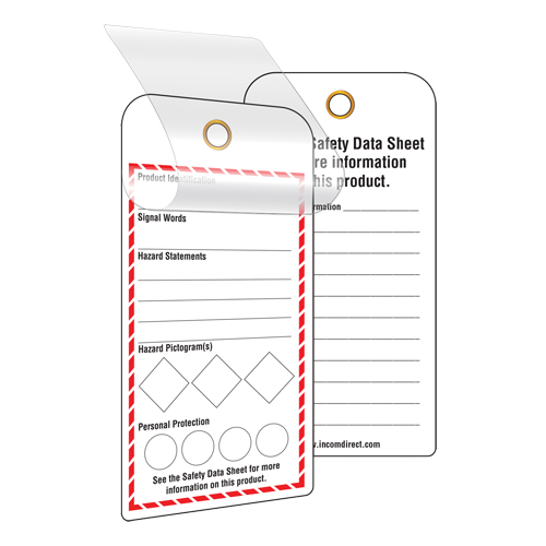 GHS Self-Laminating Workplace Tags, Cardstock, 3" W x 6" H, English Distribution Industrielle GC