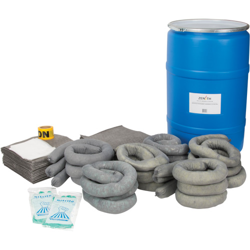 Trousse de lutte contre les d&eacute;versements, Universel, Baril, Absorbance de 55 gal. US Distribution Industrielle GC