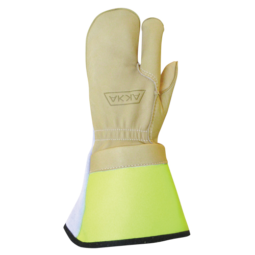 Lineman's 3-Finger Gloves, Medium, Grain Cowhide Palm Distribution Industrielle GC