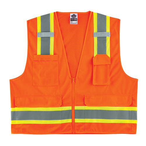 Veste d'arpenteur &agrave; 2 tons GloWear 8248Z, Orange haute visibilit&eacute;, Moyen/Petit, Polyester Distribution Industrielle GC
