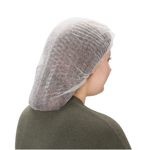 Pleated Bouffant Cap, Polypropylene, 19", White Distribution Industrielle GC