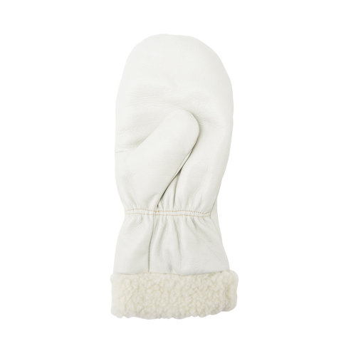 Mitaines d'hiver en cuir fleur de premi&egrave;re qualit&eacute; doubl&eacute;es de boa, Taille Grand, Mitaine Distribution Industrielle GC