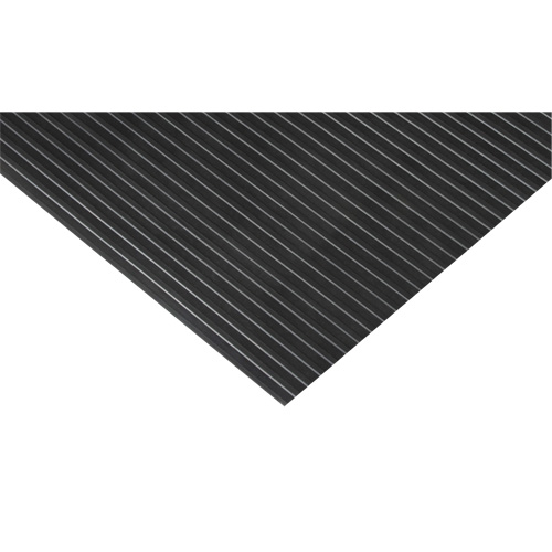 Tapis &agrave; nervures larges, Essuie-pieds, 3' x 75' x 1/8", Noir Distribution Industrielle GC