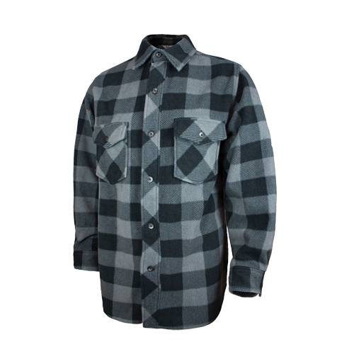 Plaid Solar Fleece Shirt, Men's, Large, Grey Distribution Industrielle GC